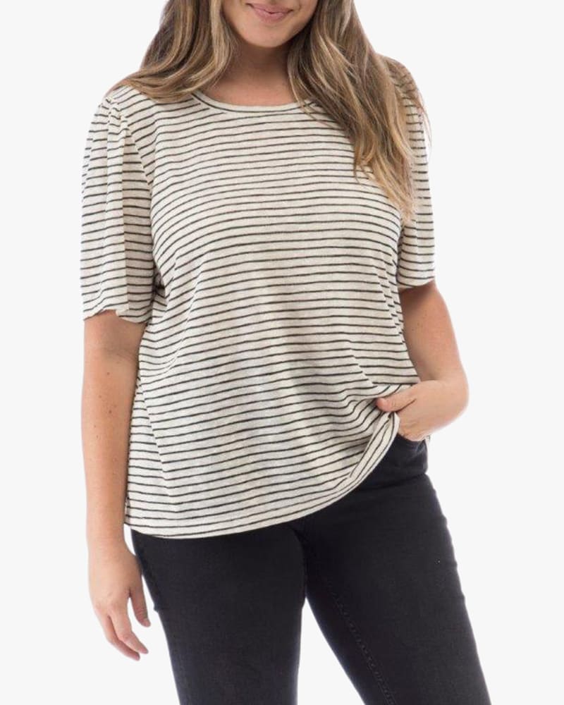 Front of plus size Leighton Puff Sleeve Tee by B. Collection | Dia&Co | dia_product_style_image_id:123076